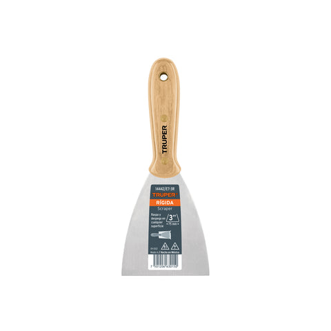 Espátula rígida 3' con mango de madera, Truper | ET-3R | 14442