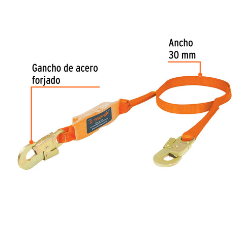 Línea de vida 1.8 m cinta políéster con absorbedor impacto | CAB-5430-18 | 14446