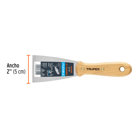Espátula flexible 2' con mango de madera, Truper | ET-2F | 14448