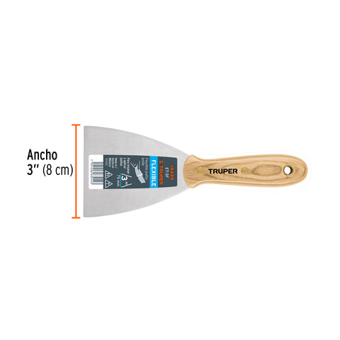 Espátula flexible 3' con mango de madera, Truper | ET-3F | 14449