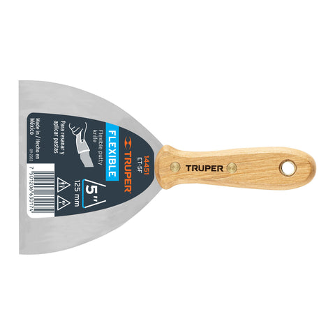 Espátula flexible 5' con mango de madera, Truper | ET-5F | 14451