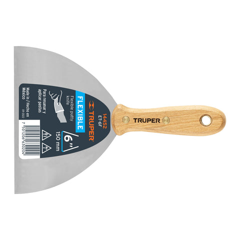 Espátula flexible 6' con mango de madera, Truper | ET-6F | 14452
