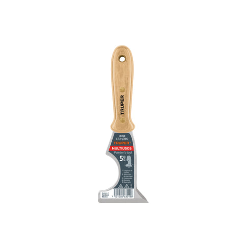 Espátula 2-1/2' de 5 usos con mango de madera, Truper | ET-2-1/2R5 | 14458