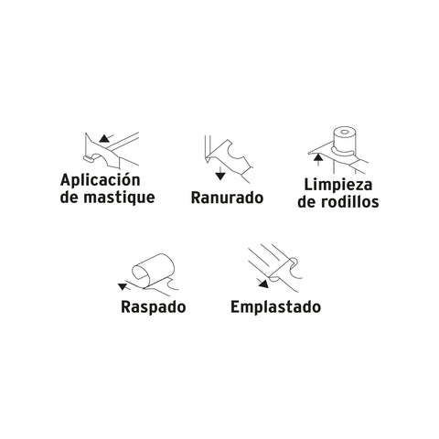Espátula 2-1/2' de 5 usos con mango de madera, Truper | ET-2-1/2R5 | 14458