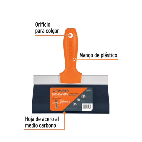 Espátula tapizadora de 8' acero al medio carbono, Truper | ETA-8 | 14459