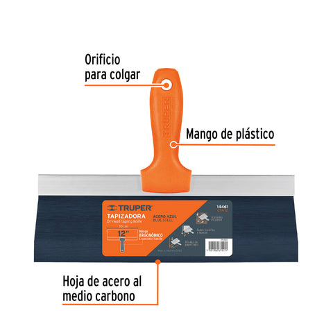 Espátula tapizadora de 12' acero al medio carbono, Truper | ETA-12 | 14461