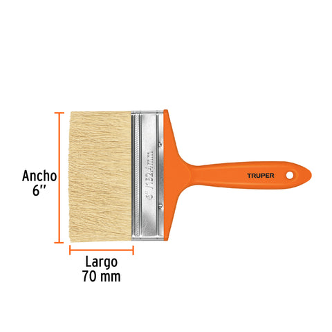 Brocha para encalar e impermeabilizar de 6', mango plástico | BREN-6 | 14494