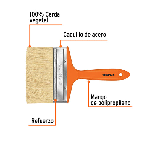 Brocha para encalar e impermeabilizar de 6', mango plástico | BREN-6 | 14494