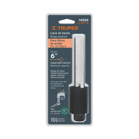 Llave de banda de nylon 6' para filtro de aceite, Truper | LL-BA-FA | 14526