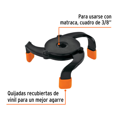 Llave universal 2-1/2'a 3-7/8' para filtro de aceite, Truper | LL-3Q-FA | 14546