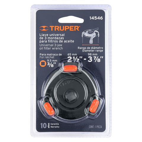 Llave universal 2-1/2'a 3-7/8' para filtro de aceite, Truper | LL-3Q-FA | 14546