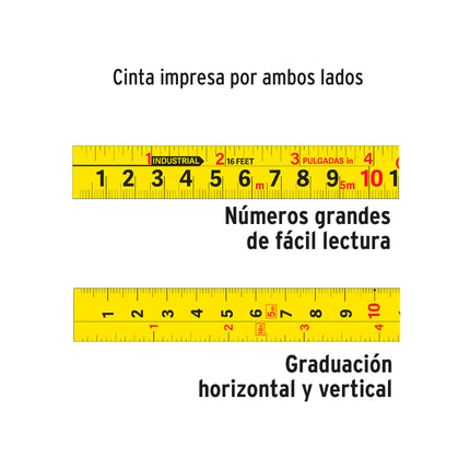 Flexómetro Gripper contra impactos 5 m cinta 19 mm, Truper | FH-5M | 14578