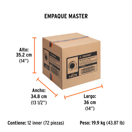 Flexómetro Gripper contra impactos 5 m cinta 19 mm, Truper | FH-5M | 14578