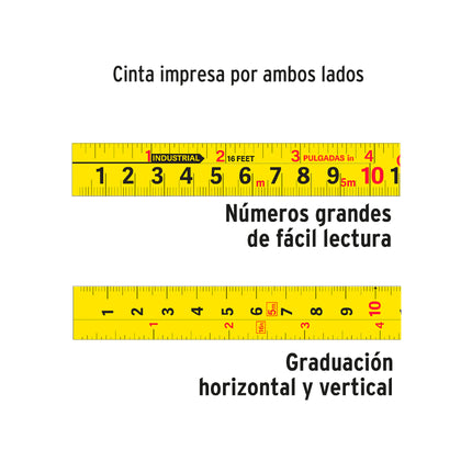 Flexómetro Gripper contra impactos 5.5 m cinta 25 mm, Truper | FH-55M | 14613
