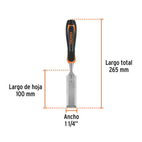 Formón 1-1/4' mango Comfort Grip, Truper | FT-1-1/4 | 14636