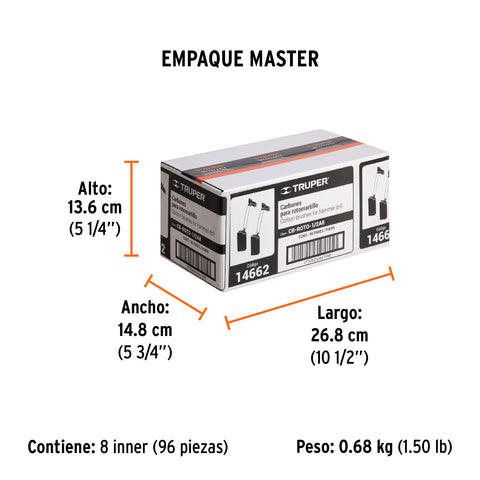 Bolsa con 2 carbones de repuesto para ROTO-1/2A8, TRUPER | CB-ROTO-1/2A8 | 14662