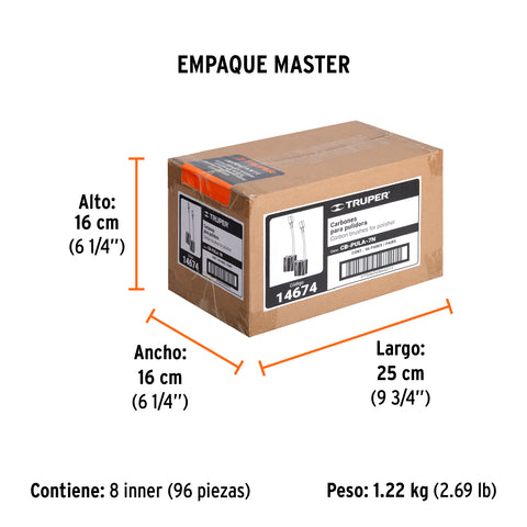 Bolsa con 2 carbones de repuesto para PULA-7N, TRUPER | CB-PULA-7N | 14674