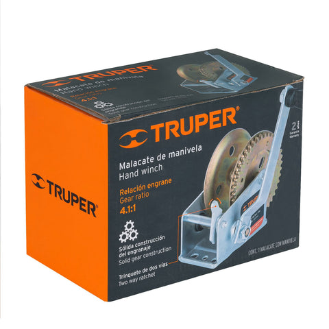 Malacate de manivela 540 kg sin cable, Truper | MAW-54 | 14723