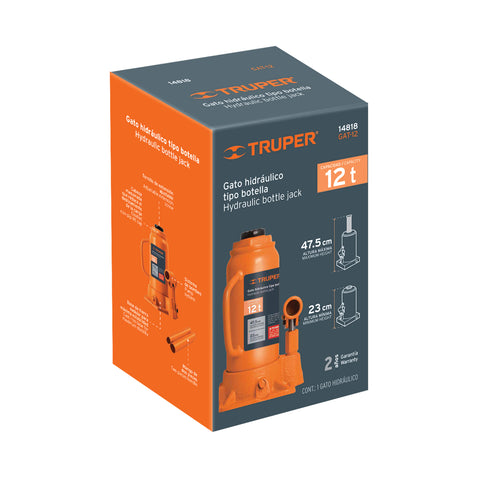 Gato hidráulico de botella de 12 Ton, Truper | GAT-12 | 14818
