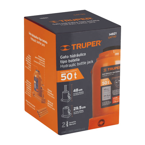 Gato hidráulico de botella de 50 Ton, Truper | GAT-50 | 14821