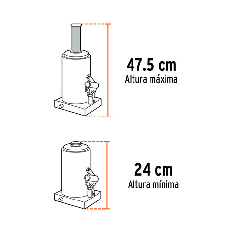 Gato hidráulico de botella de 21Ton, Truper | GAT-20 | 14822