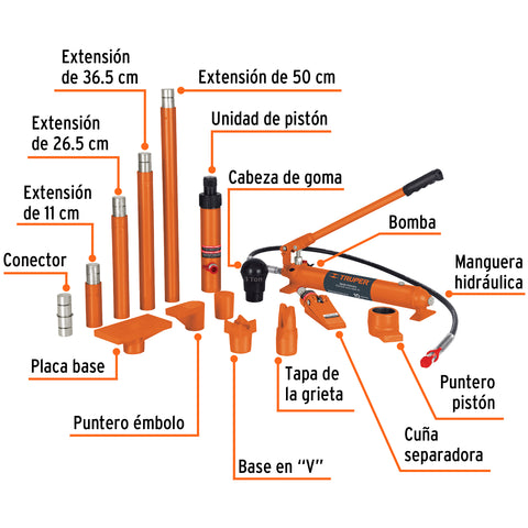 Porto power hidráulico de 10 ton, Truper | PORPO-10 | 14841