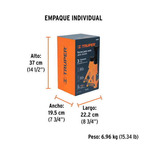 Caja con 2 torres de 3 ton para auto, Truper | TORAU-3 | 14843