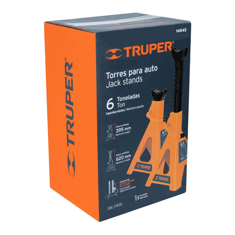 Caja con 2 torres de 6 ton para auto, Truper | TORAU-6 | 14845