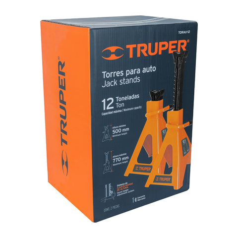 Caja con 2 torres de 12 ton para auto, Truper | TORAU-12 | 14847