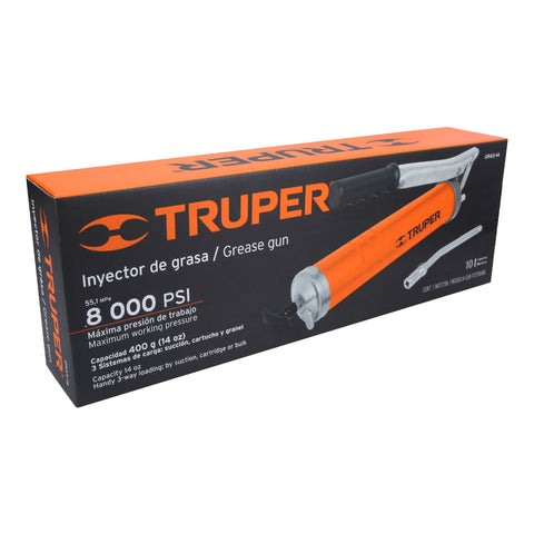 Inyectora de grasa 14 oz, 8000 PSI con grip antiderrapante | GRAS-14 | 14860