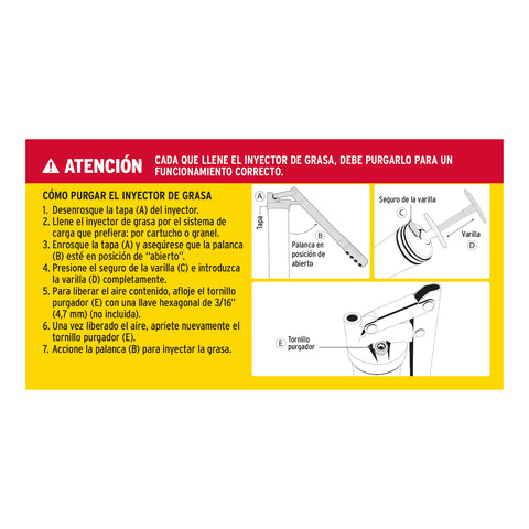 Inyectora de grasa 14 oz, 8000 PSI con grip antiderrapante | GRAS-14 | 14860