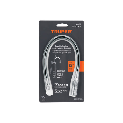 Extensión flexible para inyectores de grasa, Truper | BO-FLEX-12 | 14862