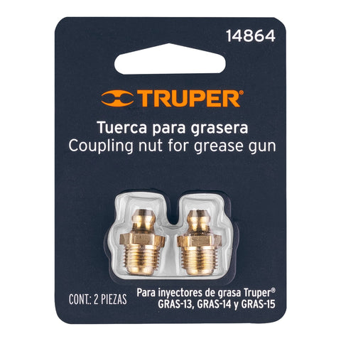 Tuercas para inyectores de grasa, 2 piezas, Truper | GRAS-NUT | 14864