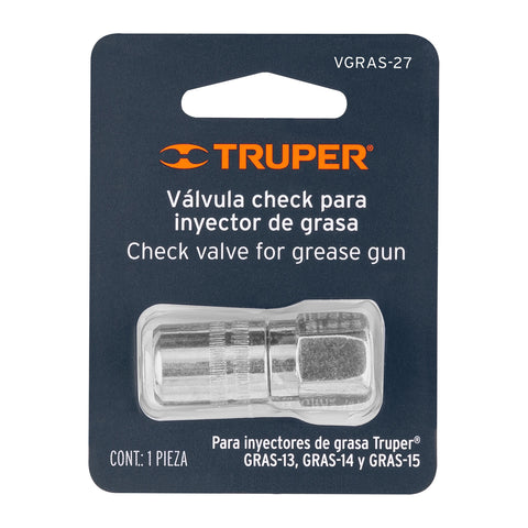 Válvula check para inyectores de grasa, Truper | VGRAS-27 | 14926