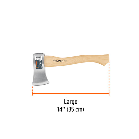 Hacha cazadora 1-1/4 lb, mango hickory 14', TRUPER | HC-1-1/4 | 14950
