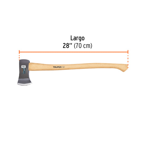 Hacha Boy 2-1/4 lb, mango de hickory 28', Truper | HB-2-1/4M | 14956