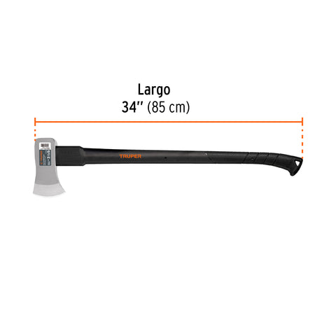 Hacha Michigan 3-1/2 lb, mango fibra de vidrio 34', Truper | HM-3-1/2F | 14962