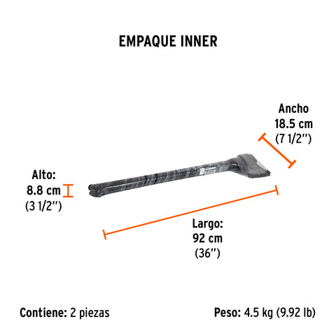 Hacha labor entera 2-1/2 lb, mango de fibra de vidrio 36' | LE-2-1/2M | 14976