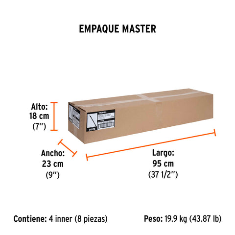 Hacha labor entera 3 lb, mango de fibra de vidrio 36',TRUPER | LE-3M | 14978