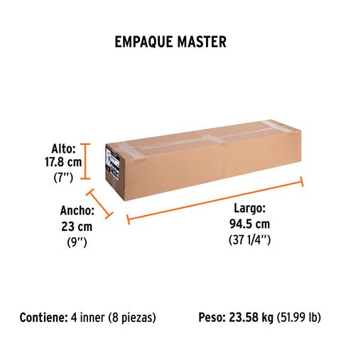 Hacha labor entera 4 lb, mango de fibra de vidrio 36',TRUPER | LE-4M | 14982