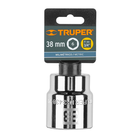 Dado de 38 mm, 6 puntas, cuadro 3/4', Truper | D-3438-M | 14989