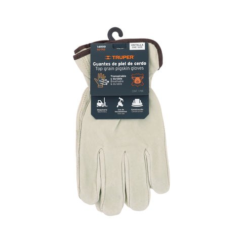 Guantes de piel de cerdo, tipo operador, TRUPER | GU-743 | 14999