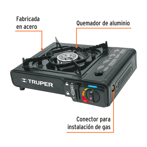 Estufilla portátil para gas, encendido electrónico, Truper | ESPO-1 | 15005