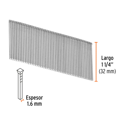 Caja con 2500 clavos calibre 16, 32 mm para CLNE-16, Truper | CLANEU-16-32 | 15012