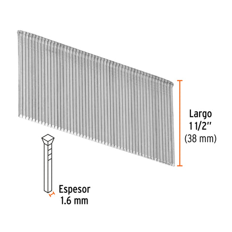 Caja con 2500 clavos calibre 16, 38 mm para CLNE-16, Truper | CLANEU-16-38 | 15013