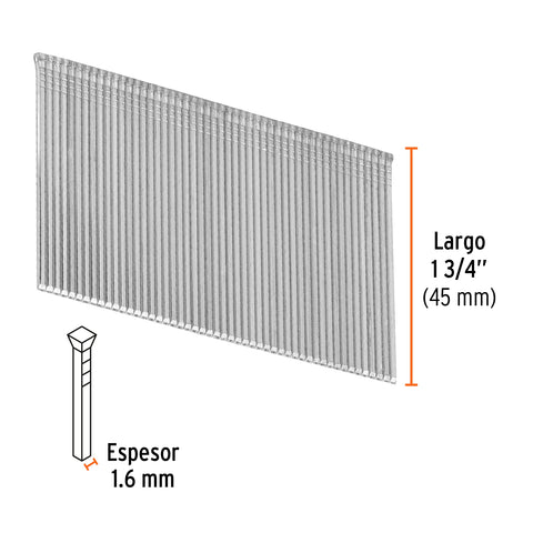 Caja con 2500 clavos calibre 16, 45 mm para CLNE-16, Truper | CLANEU-16-45 | 15015