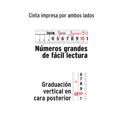 Flexómetro XTRA 7.5 m cinta extra ancha 28 mm, Truper | FF-7528 | 15025