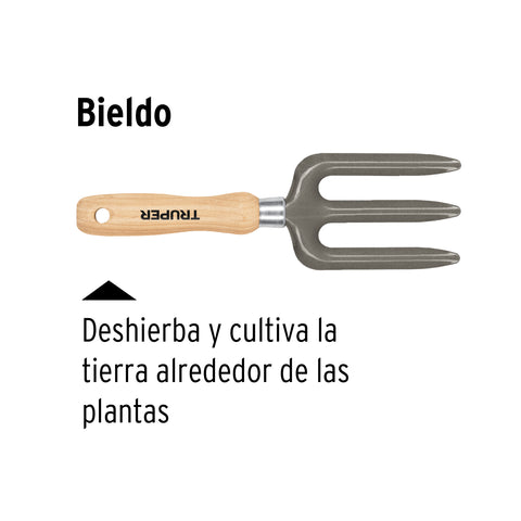 Bieldo para jardín, mango de 6', Truper | GTS-FO | 15026