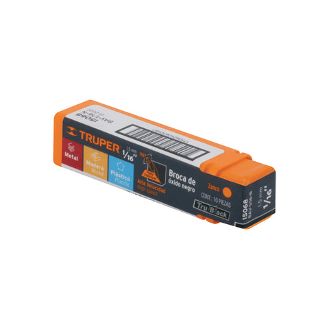 Broca HSS 1/16' Trublack para metal, Truper | BAV-1/16-N | 15068