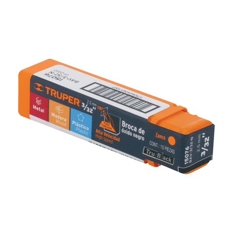 Broca HSS 3/32' Trublack para metal, Truper | BAV-3/32-N | 15076